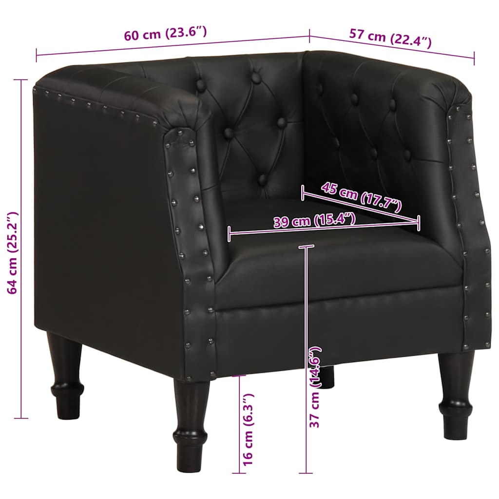 Fauteuil Noir Cuir véritable
