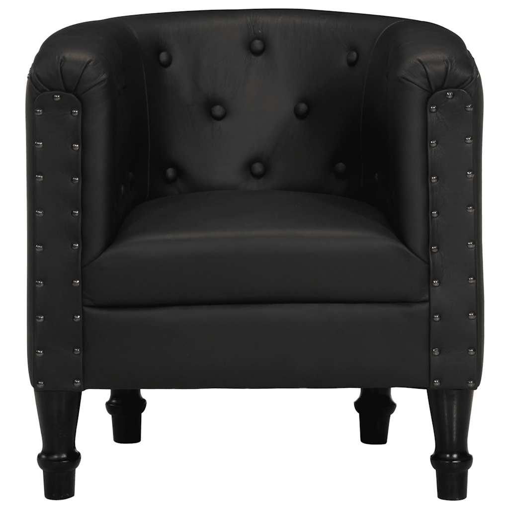 Chaise cabriolet noir cuir véritable - XIOS