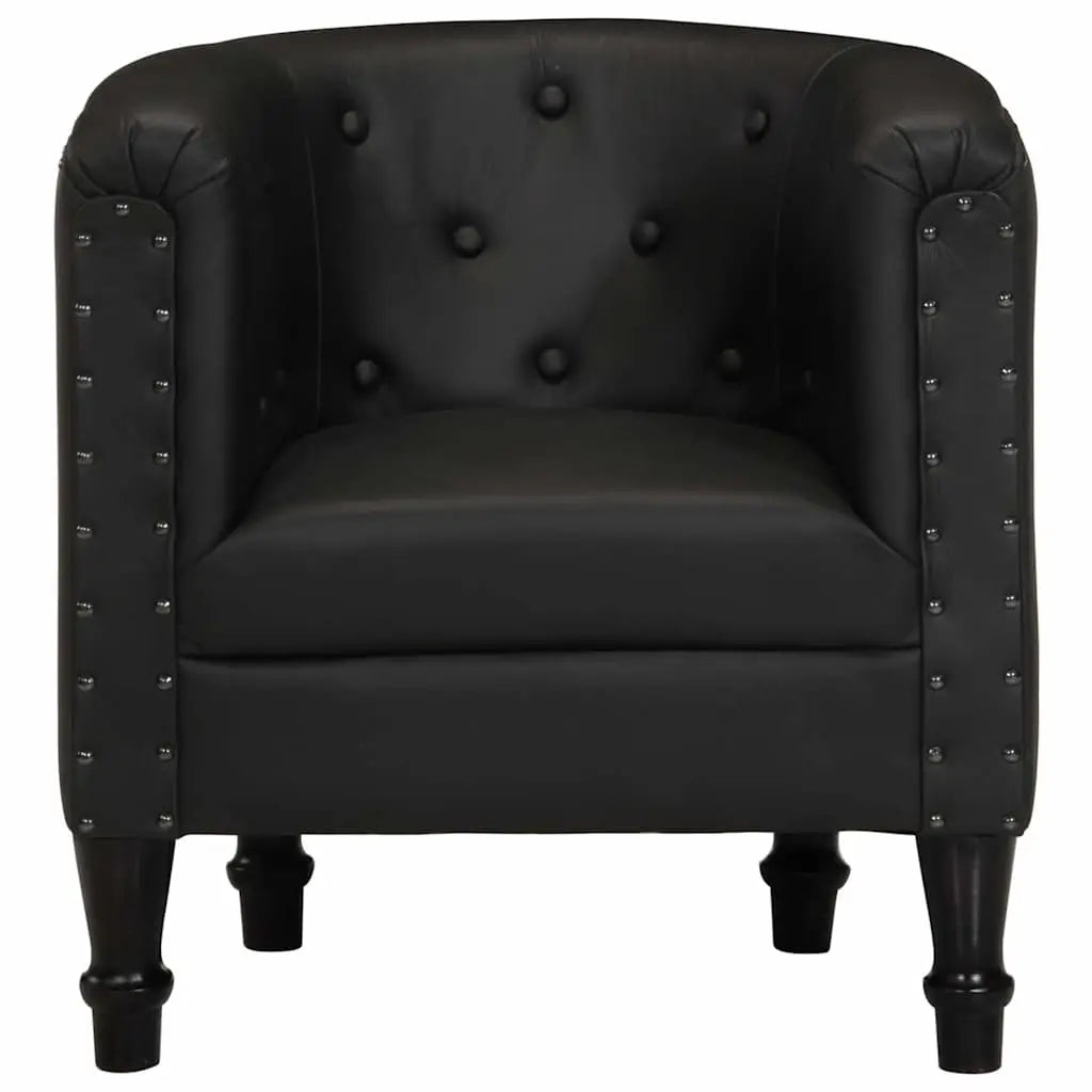 Chaise cabriolet noir cuir véritable - XIOS