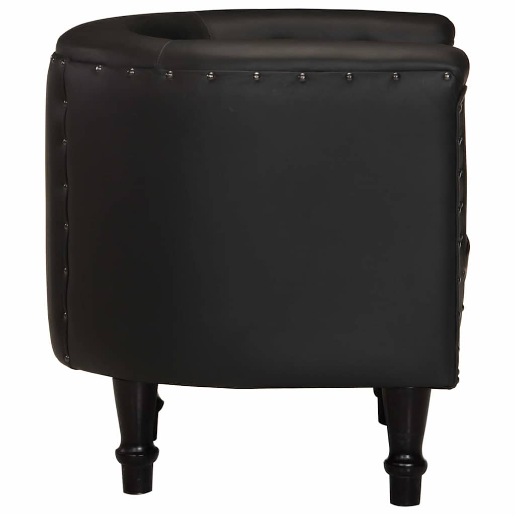 Chaise cabriolet noir cuir véritable