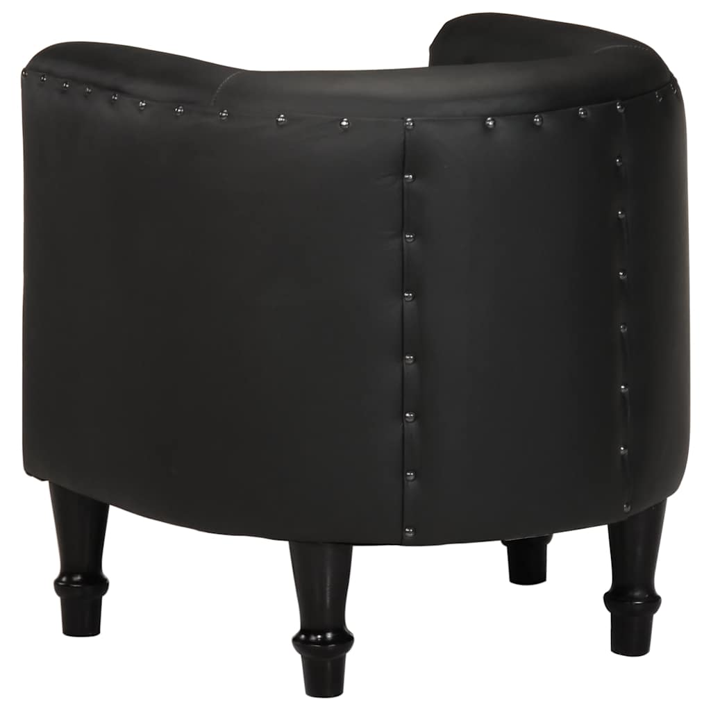 Chaise cabriolet noir cuir véritable - XIOS