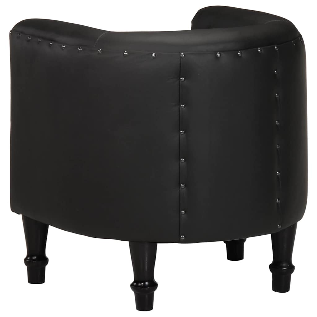 Chaise cabriolet noir cuir véritable