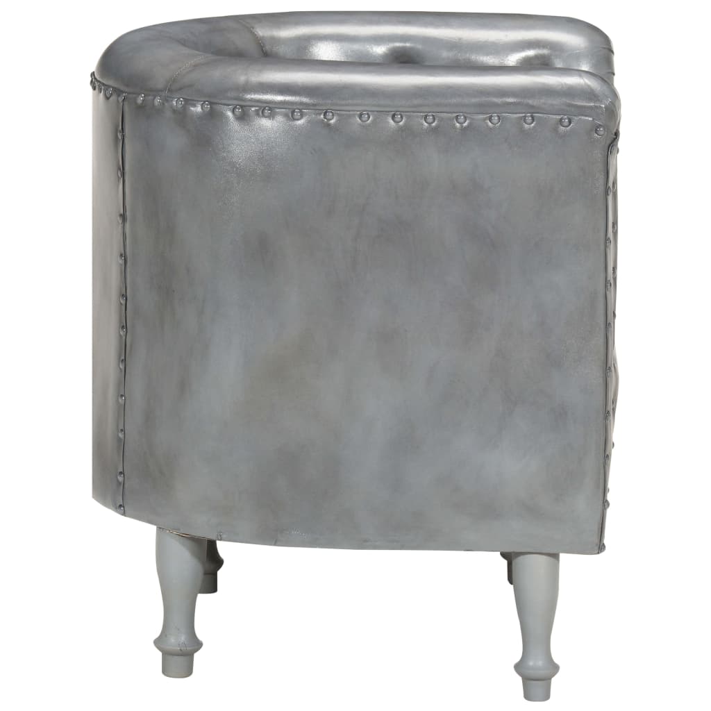 Chaise cabriolet Gris cuir véritable - XIOS