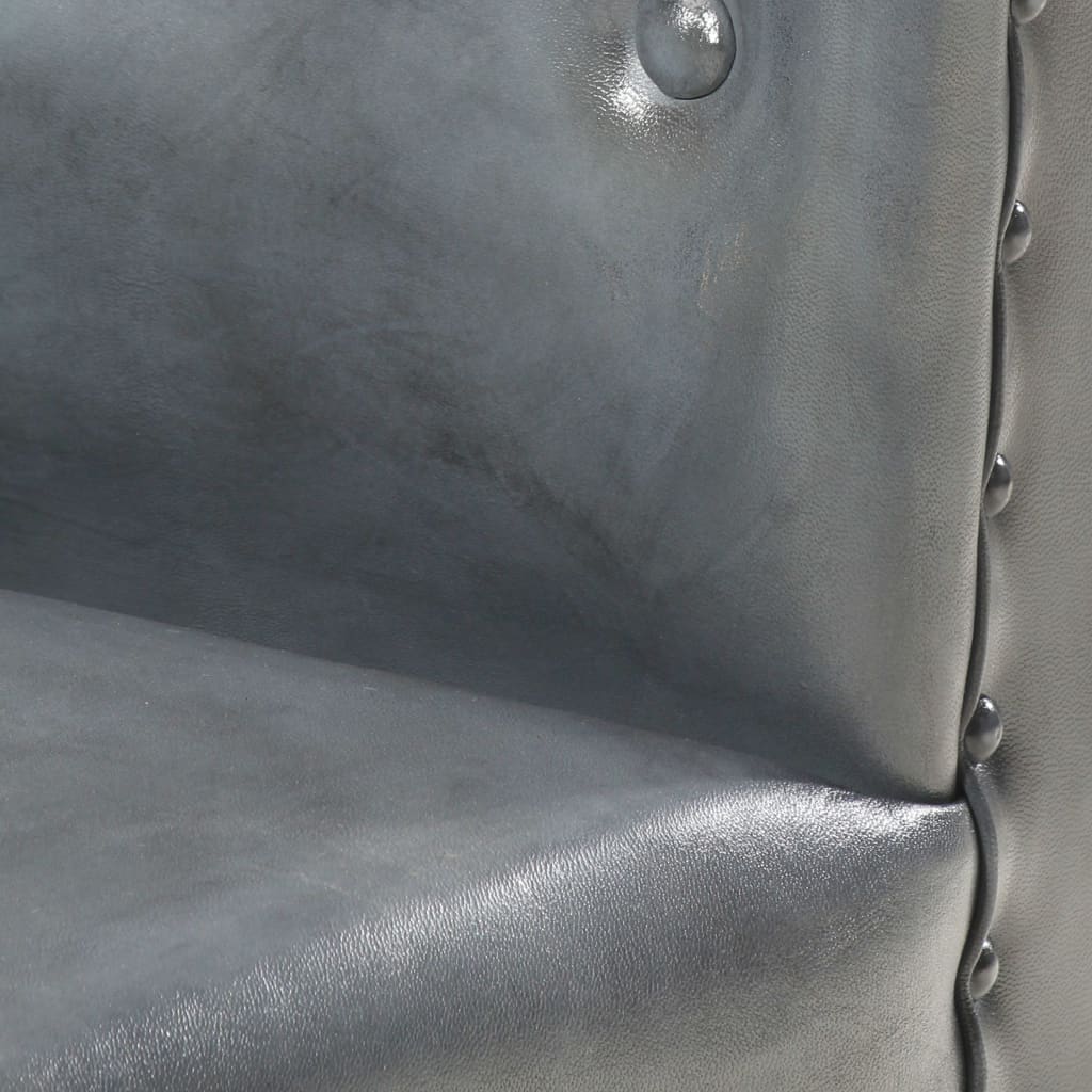 Chaise cabriolet Gris cuir véritable - XIOS