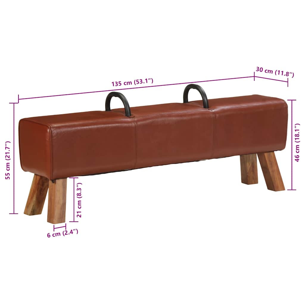 Banc cheval d'arçon vintage Cuir véritable de chèvre - XIOS