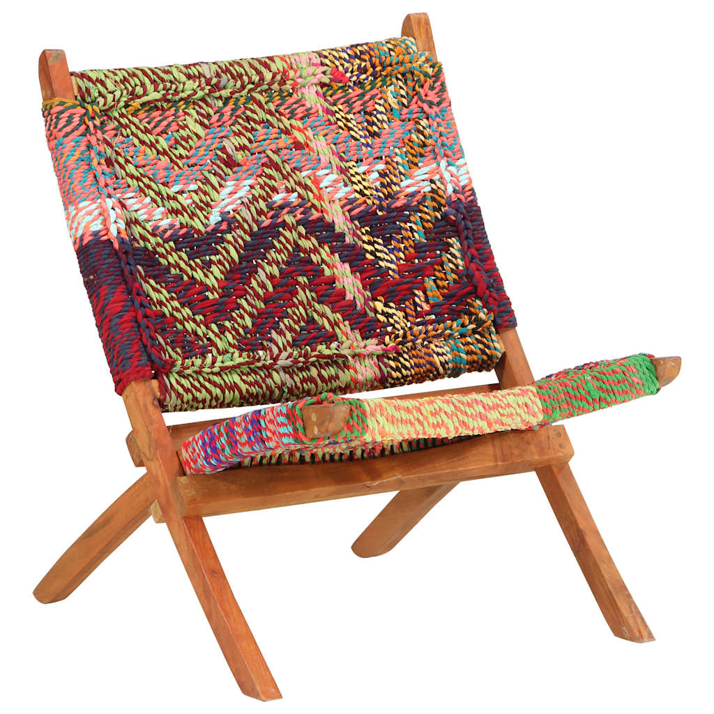 Chaise pliante Chindi en tissu multicolore