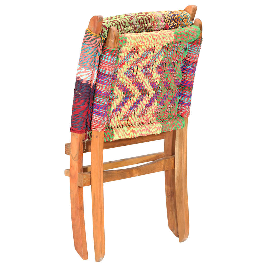 Chaise pliante Chindi en tissu multicolore