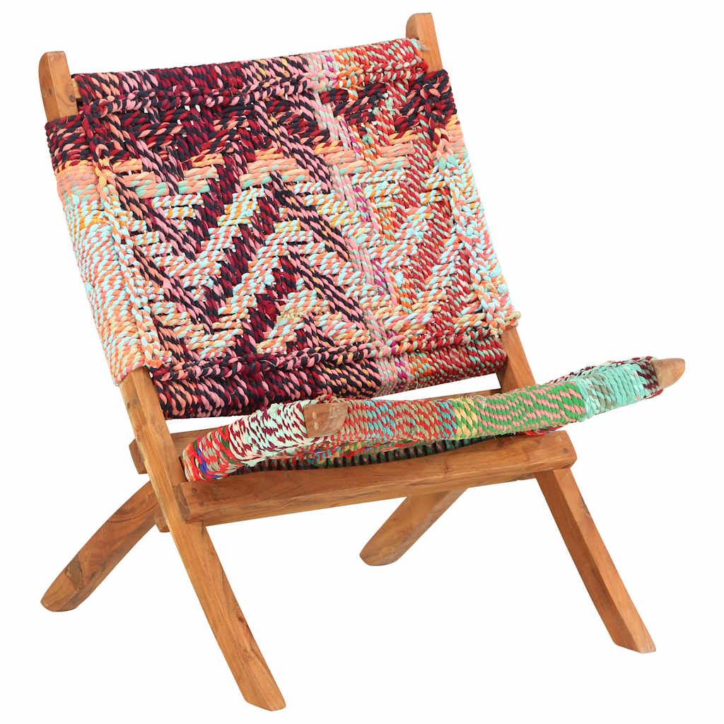 Chaise pliante Chindi en tissu multicolore