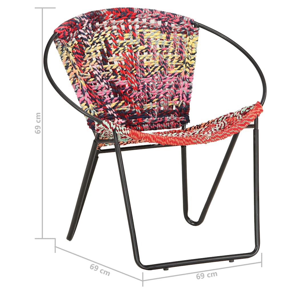 Chaise ronde Chindi Multicolore Tissu - XIOS