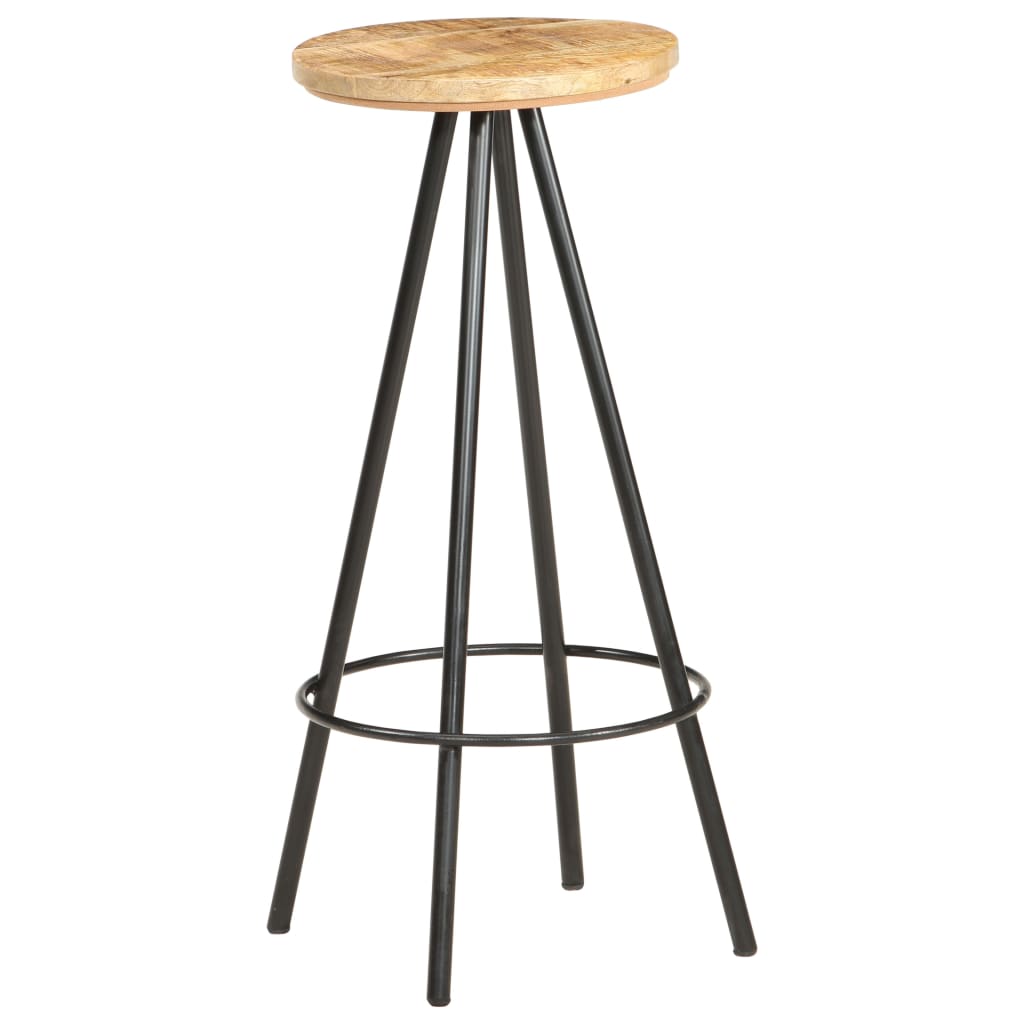 Tabourets de bar lot de 4 bois de manguier brut - XIOS