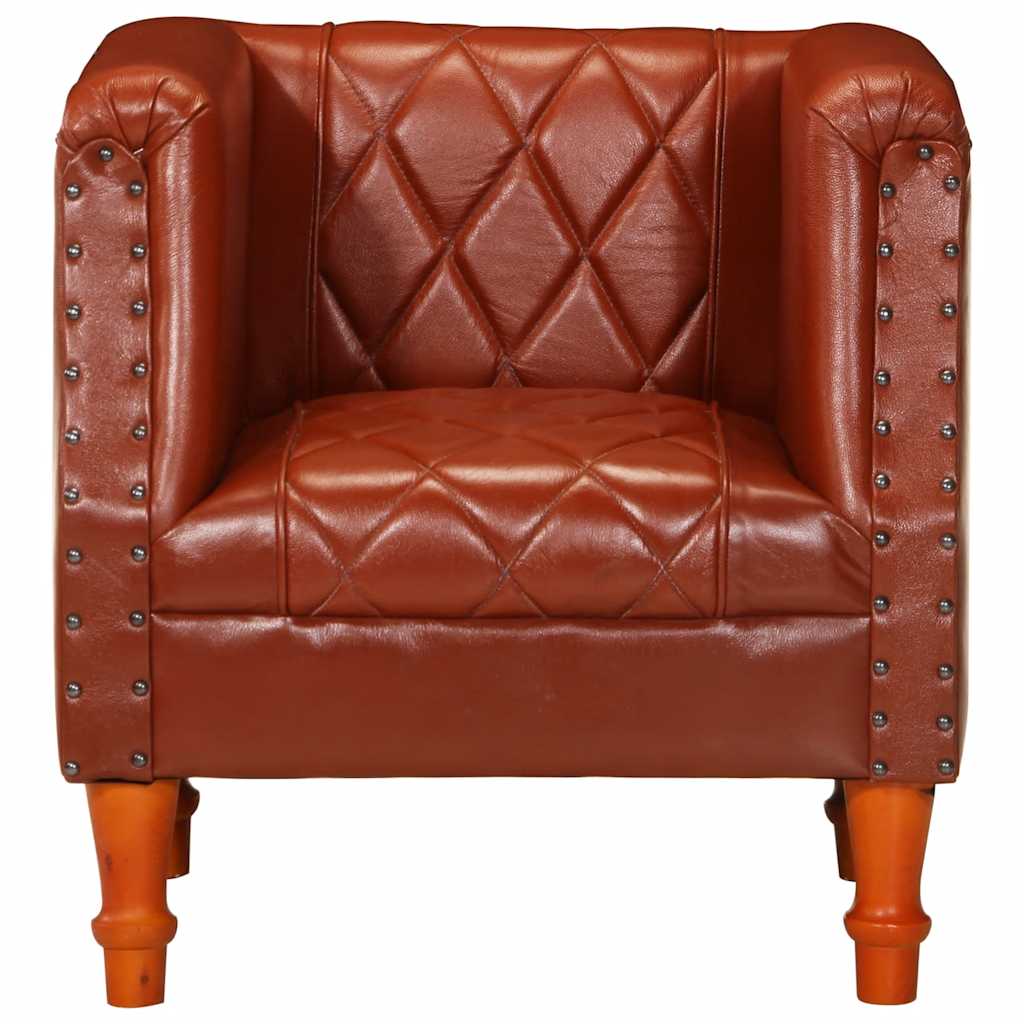 Chaise cabriolet marron Cuir véritable de chèvre - XIOS