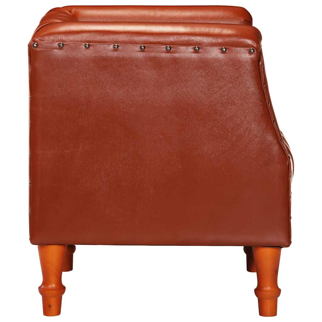 Chaise cabriolet marron Cuir véritable de chèvre - XIOS