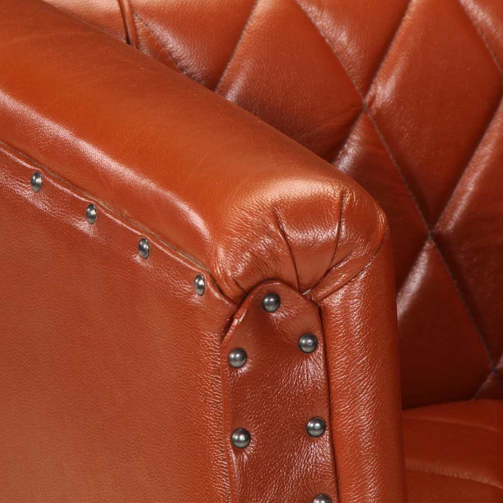 Chaise cabriolet marron Cuir véritable de chèvre - XIOS