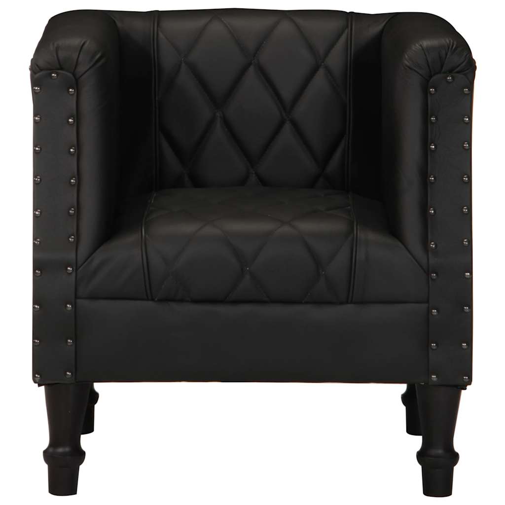 Chaise cabriolet Noir Cuir véritable de chèvre - XIOS