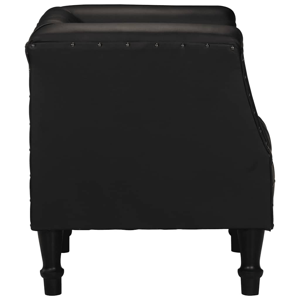 Chaise cabriolet Noir Cuir véritable de chèvre - XIOS
