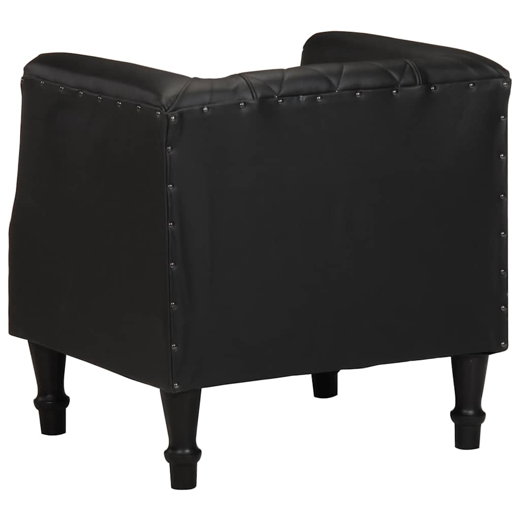 Chaise cabriolet Noir Cuir véritable de chèvre - XIOS