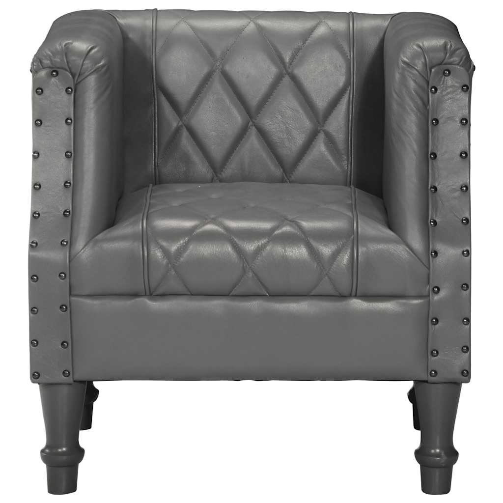 Chaise cabriolet Gris Cuir véritable de chèvre - XIOS
