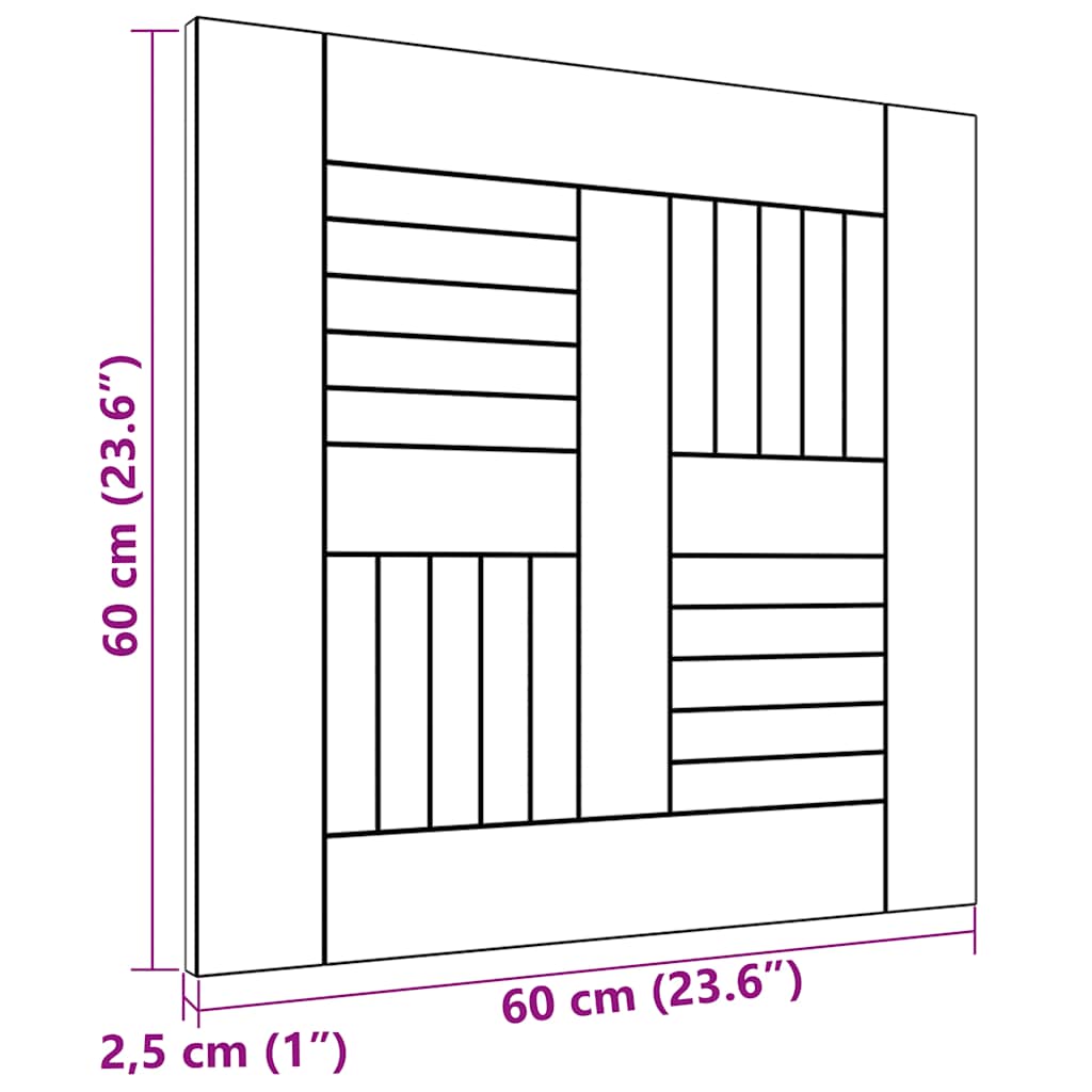 Dessus de table Bois de teck solide 60x60x2,5 cm - XIOS