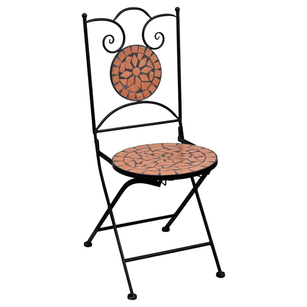 Ensemble de bistro 3 pcs mosaïque Carreau céramique Terre cuite