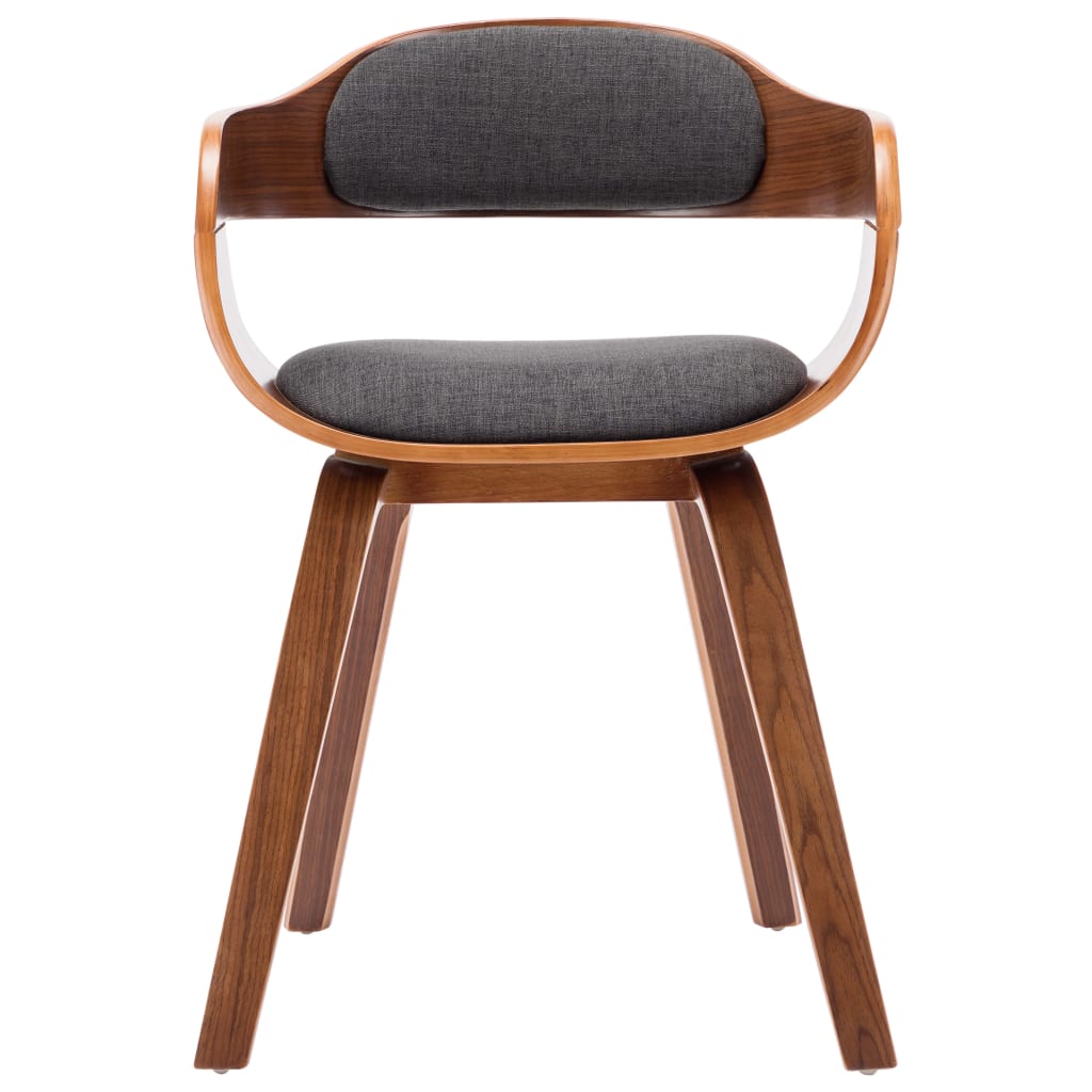 Chaises à manger lot de 2 gris foncé tissu et bois courbé - XIOS