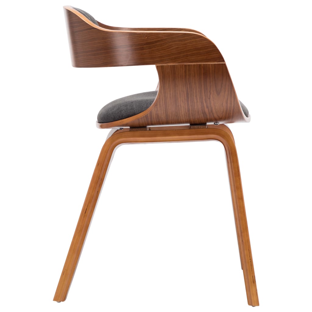 Chaises à manger lot de 2 gris foncé tissu et bois courbé - XIOS