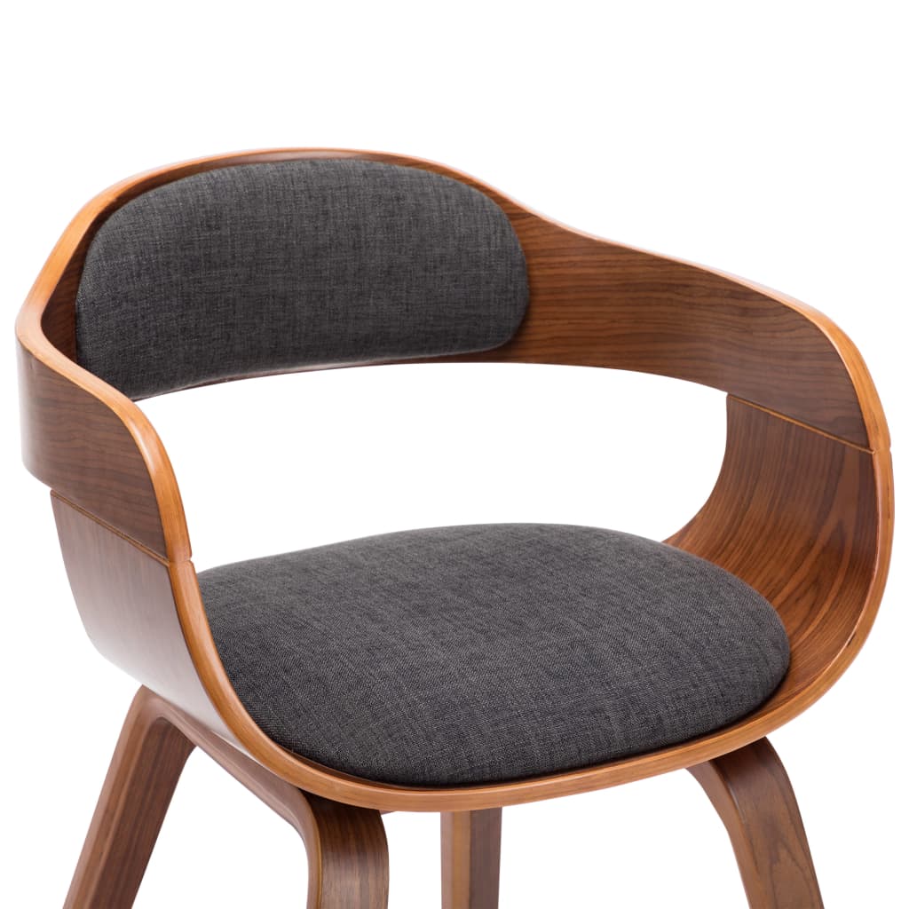 Chaises à manger lot de 2 gris foncé tissu et bois courbé - XIOS