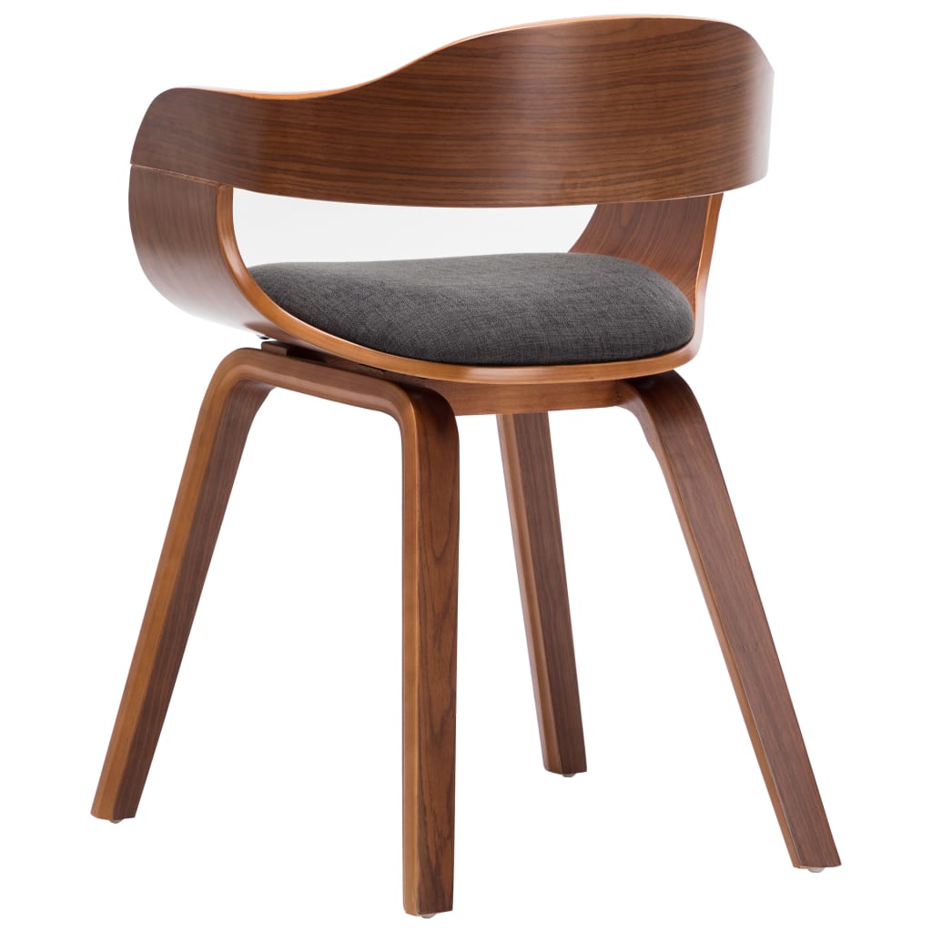 Chaises à manger lot de 4 gris foncé tissu et bois courbé - XIOS