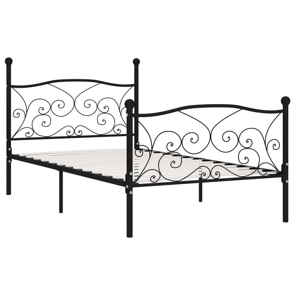 Cadre de lit sans matelas avec sommier à lattes métal 90x200 cm - XIOS