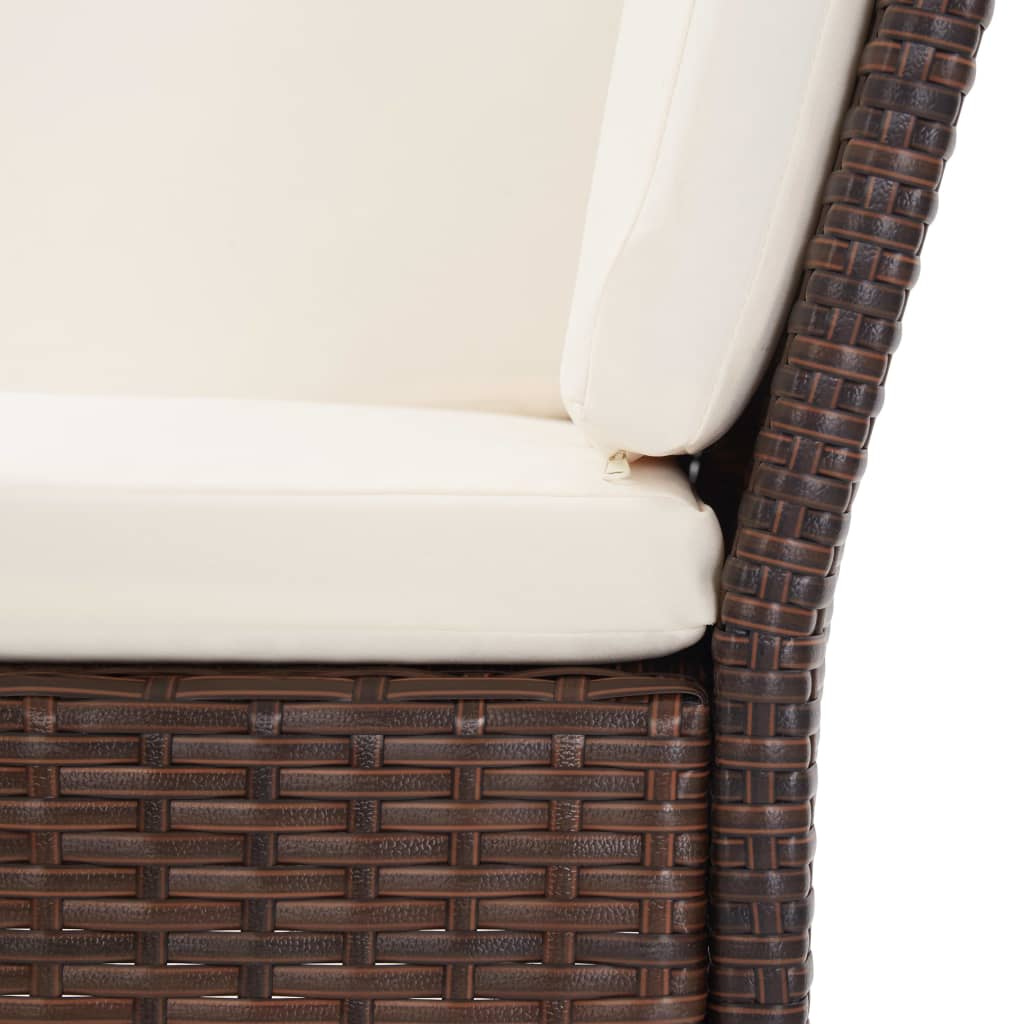 Salon de jardin 6 pcs avec coussins Résine tressée Marron - XIOS