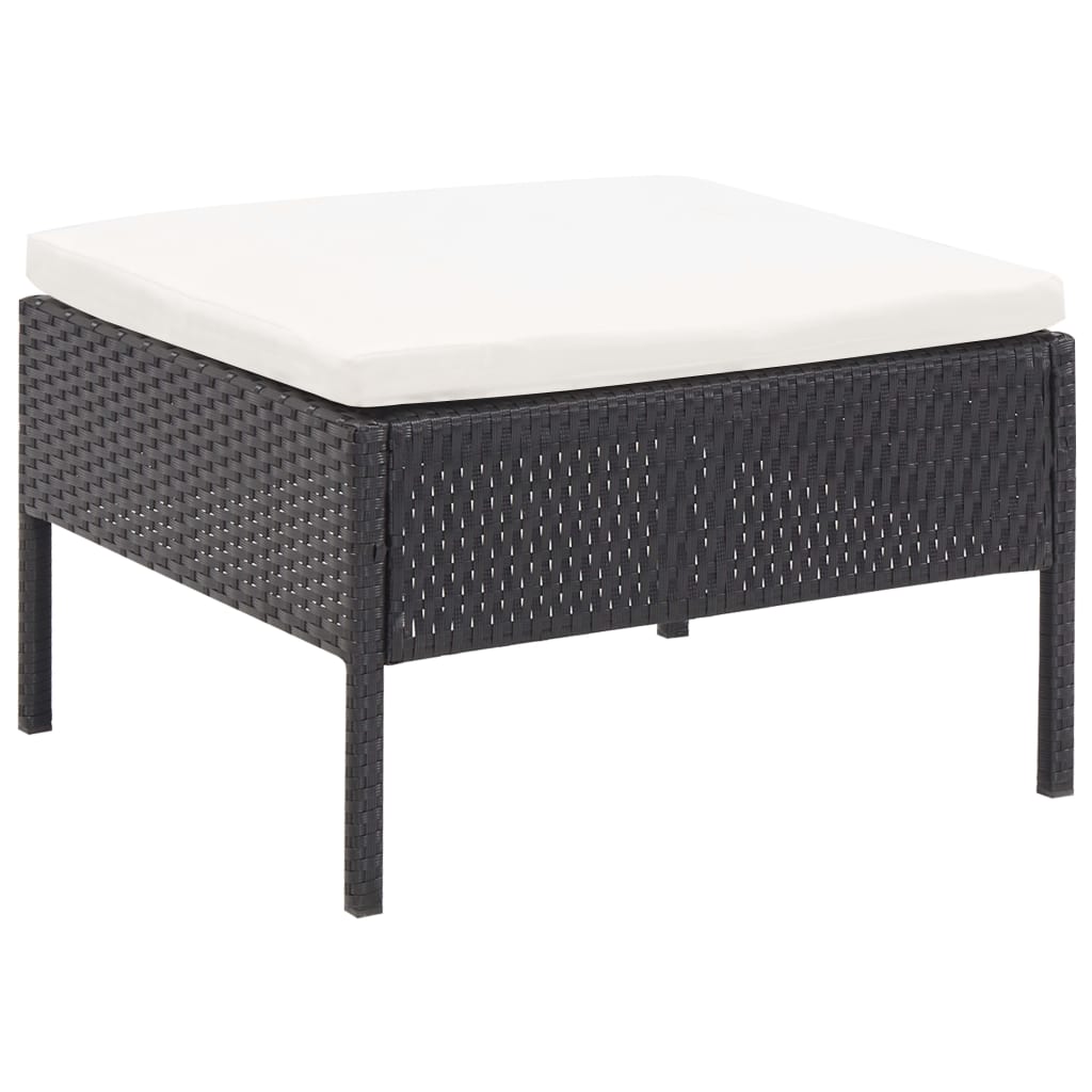 Salon de jardin 6 pcs avec coussins Résine tressée Noir - XIOS
