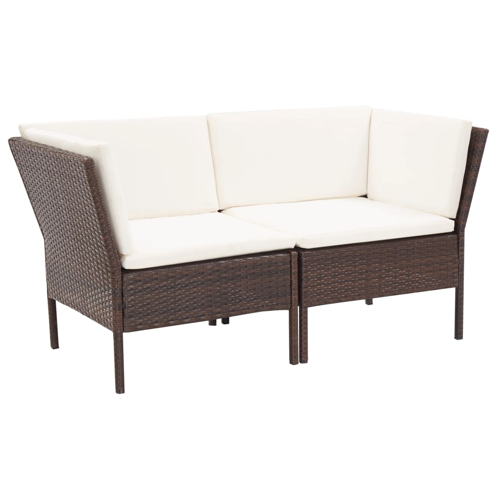 Salon de jardin 6 pcs avec coussins Résine tressée Marron - XIOS