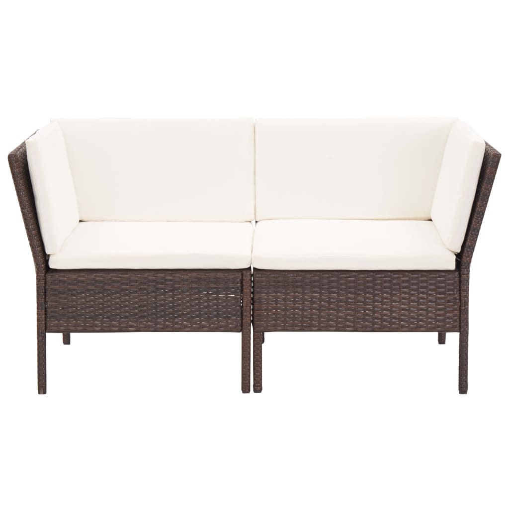 Salon de jardin 6 pcs avec coussins Résine tressée Marron - XIOS
