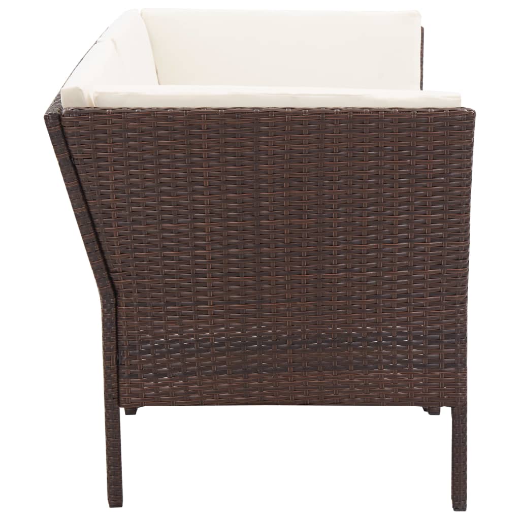 Salon de jardin 6 pcs avec coussins Résine tressée Marron - XIOS