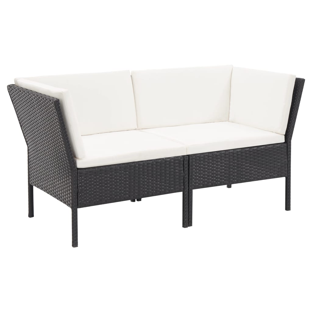 Salon de jardin 6 pcs avec coussins Résine tressée Noir - XIOS