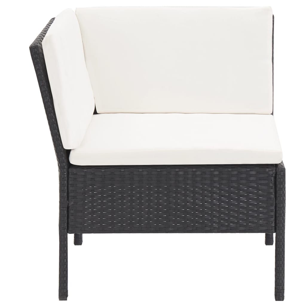Salon de jardin 6 pcs avec coussins Résine tressée Noir - XIOS