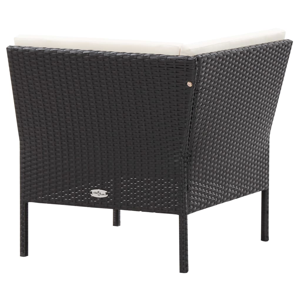 Salon de jardin 6 pcs avec coussins Résine tressée Noir - XIOS
