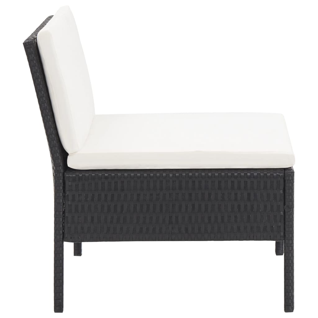 Salon de jardin 6 pcs avec coussins Résine tressée Noir - XIOS