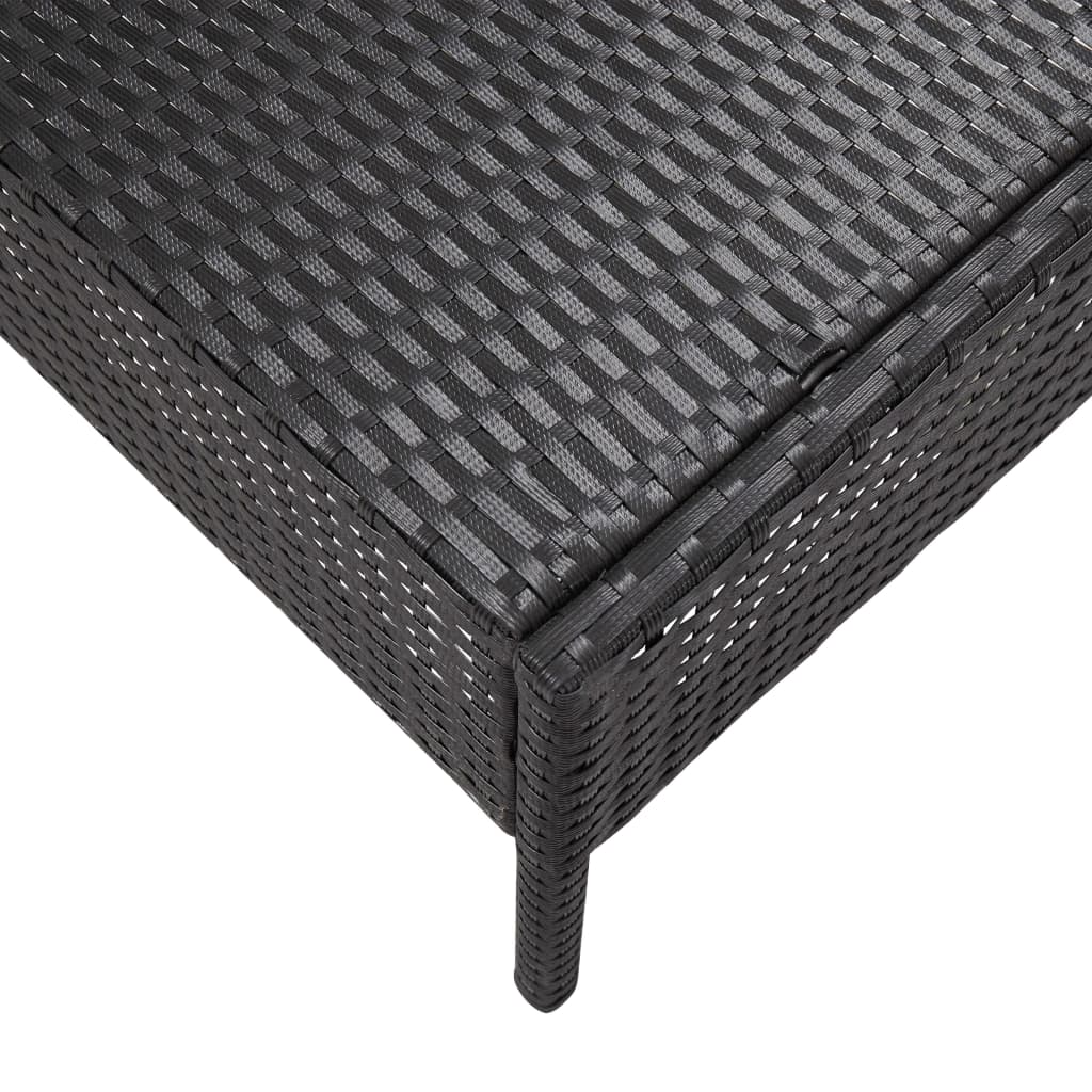 Salon de jardin 5 pcs avec coussins résine tressée noir - XIOS