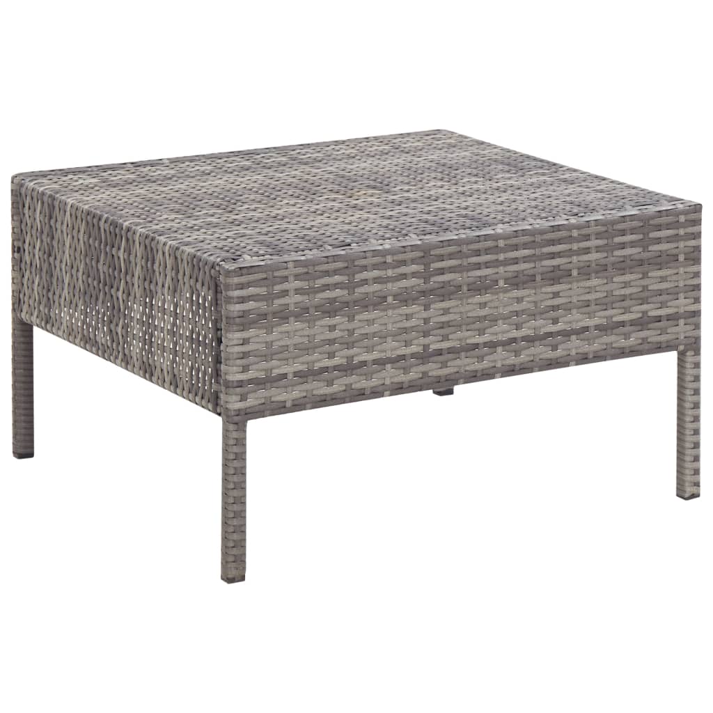 Salon de jardin 5 pcs avec coussins résine tressée gris - XIOS