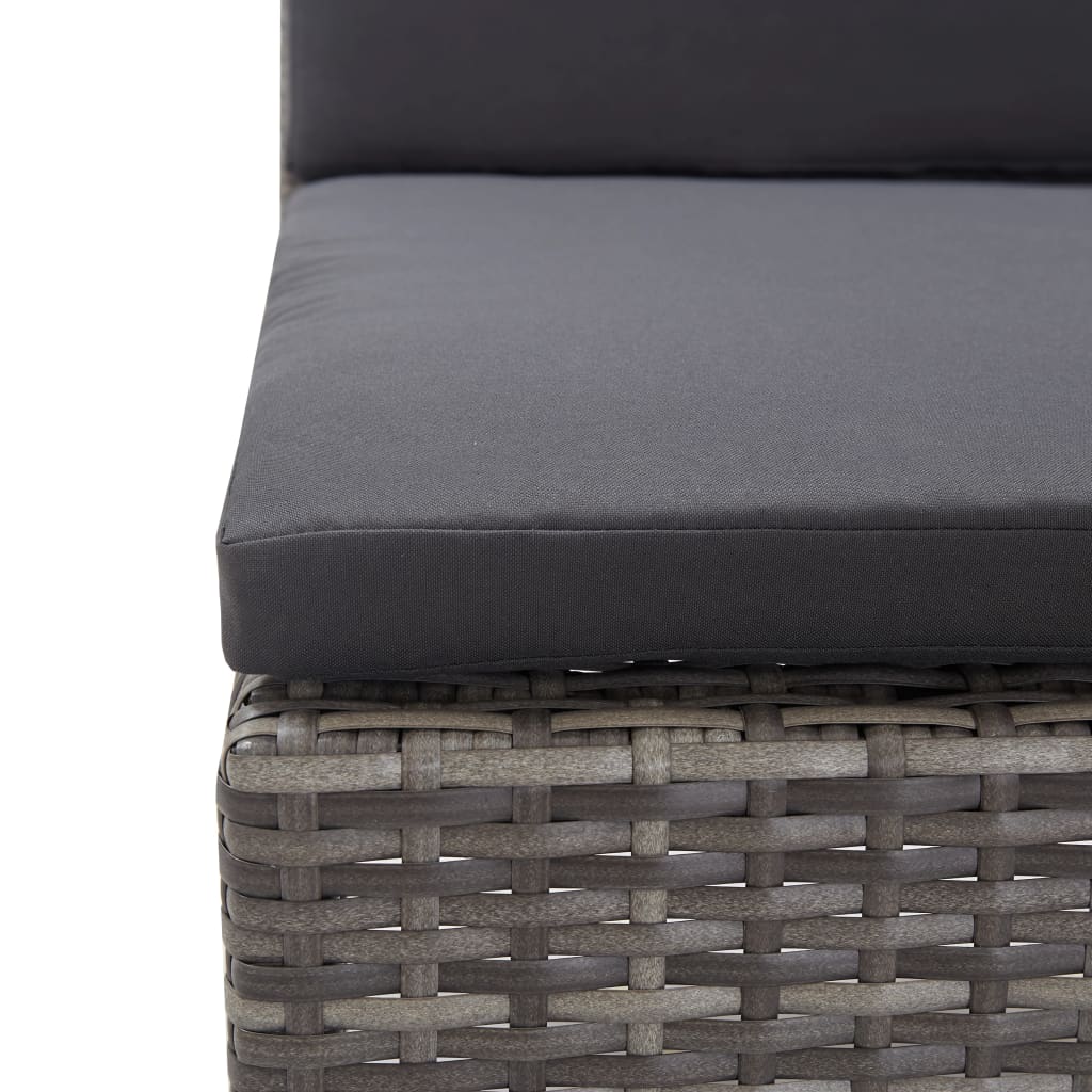 Salon de jardin 5 pcs avec coussins résine tressée gris - XIOS
