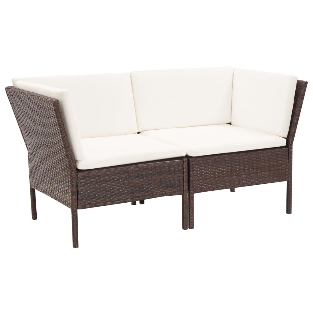 Salon de jardin 6 pcs avec coussins Résine tressée Marron - XIOS