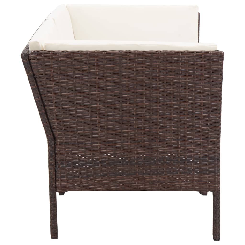 Salon de jardin 6 pcs avec coussins Résine tressée Marron - XIOS