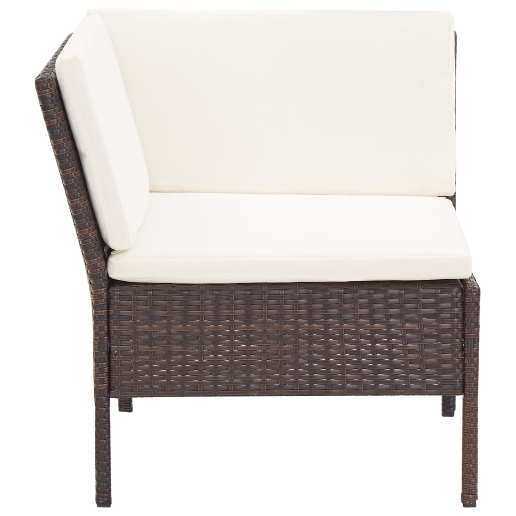 Salon de jardin 6 pcs avec coussins Résine tressée Marron - XIOS