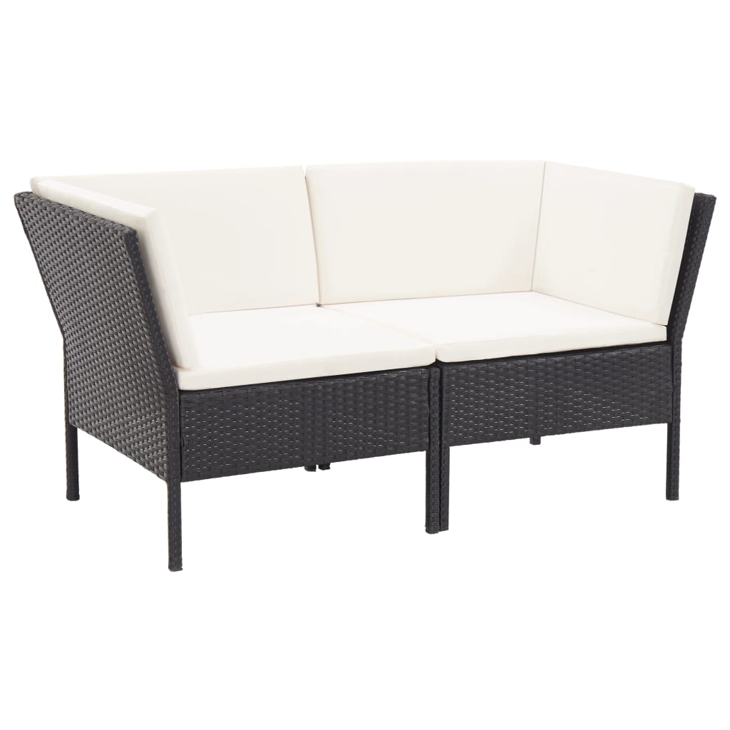 Salon de jardin 6 pcs avec coussins résine tressée noir - XIOS
