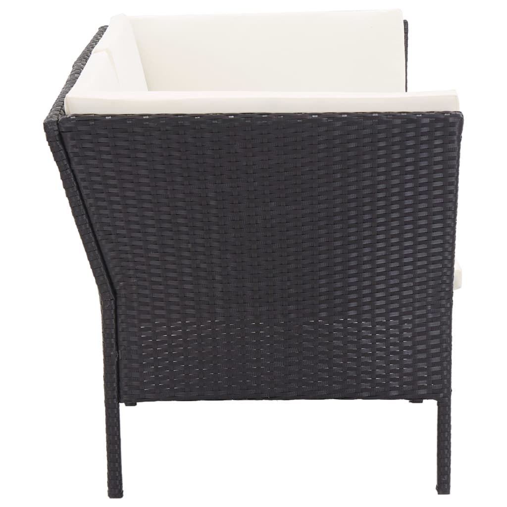 Salon de jardin 6 pcs avec coussins résine tressée noir - XIOS