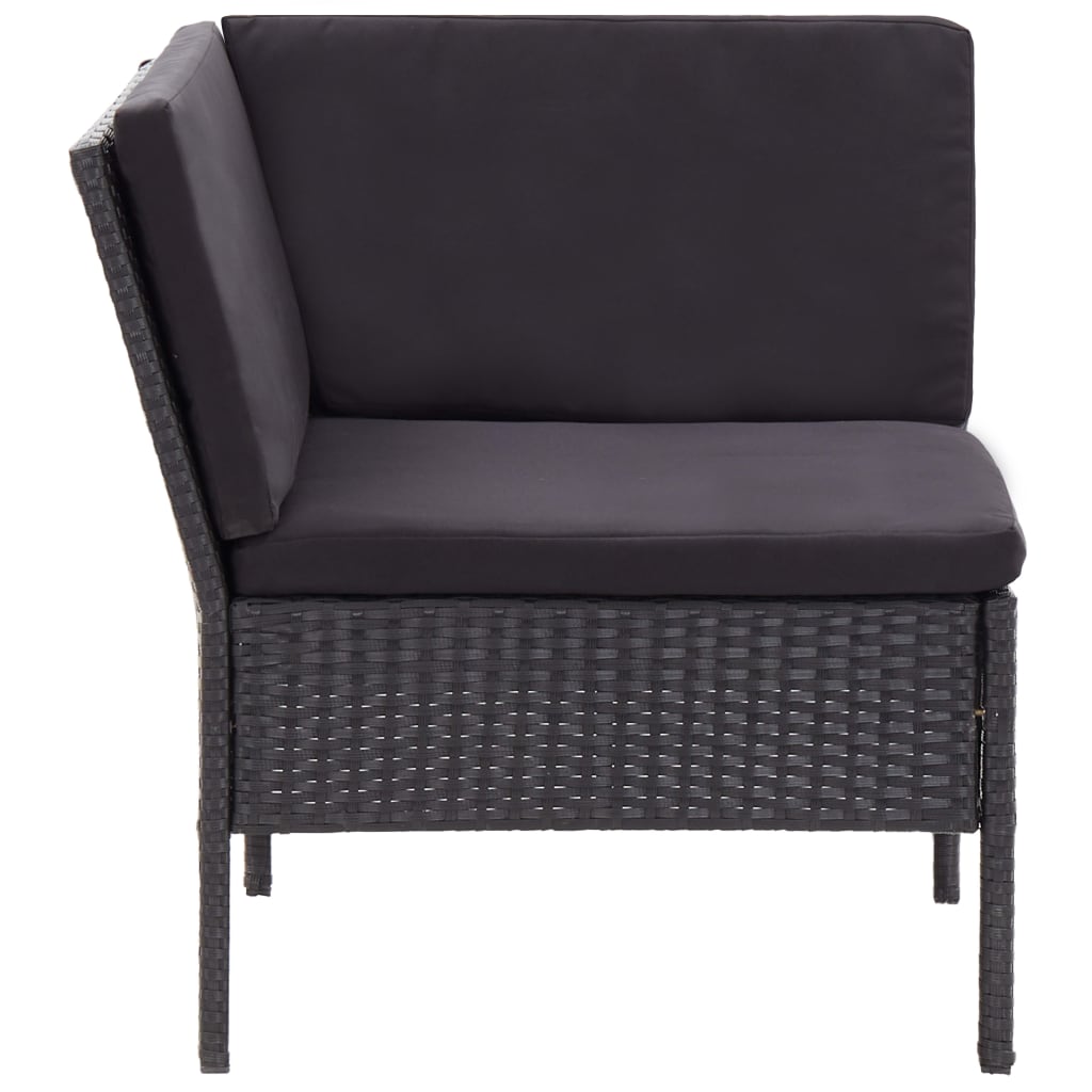 Salon de jardin 6 pcs avec coussins résine tressée noir - XIOS