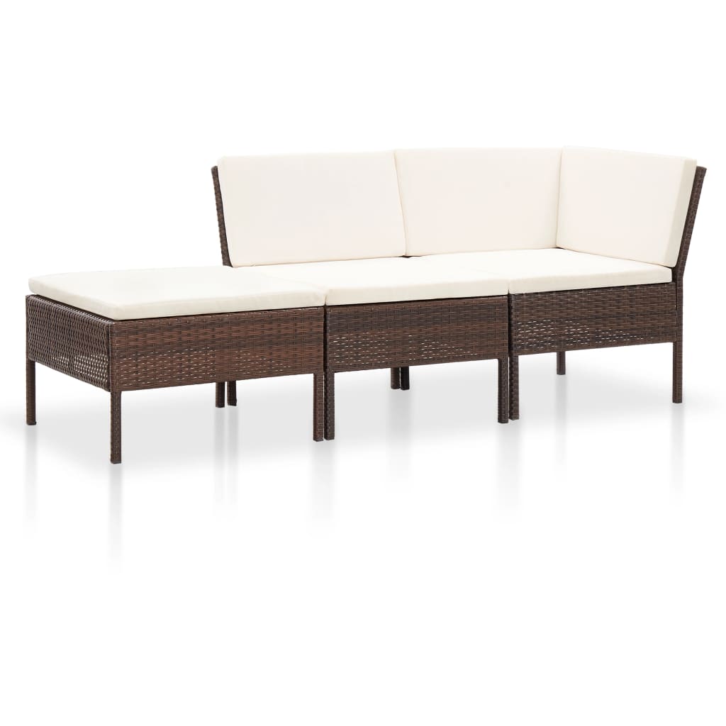 Salon de jardin 8 pcs avec coussins résine tressée marron - XIOS