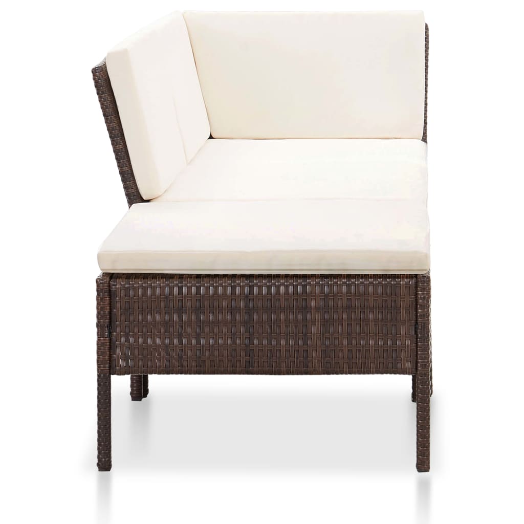 Salon de jardin 8 pcs avec coussins résine tressée marron - XIOS