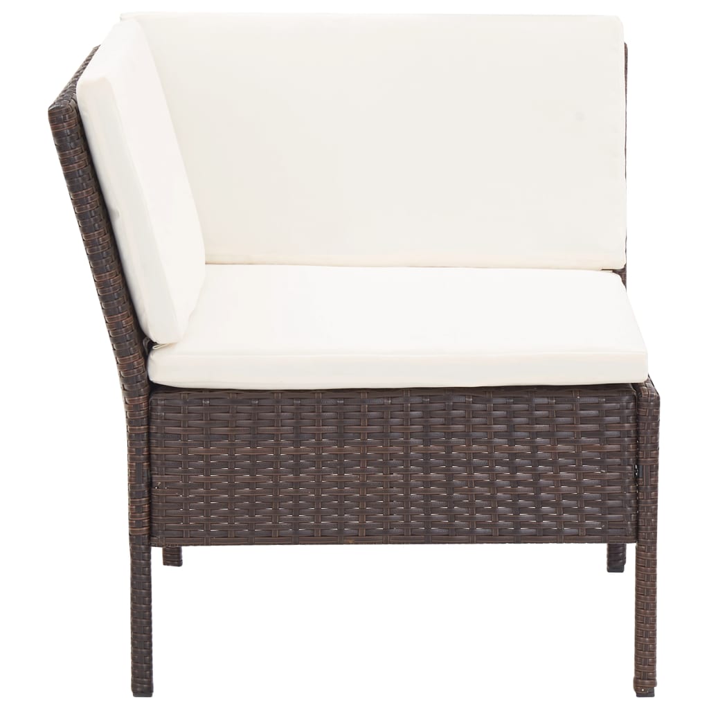 Salon de jardin 8 pcs avec coussins résine tressée marron - XIOS