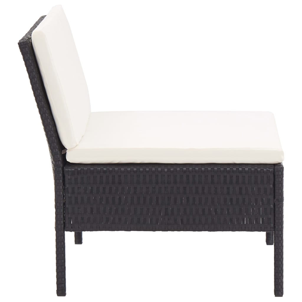 Salon de jardin 8 pcs avec coussins résine tressée noir - XIOS